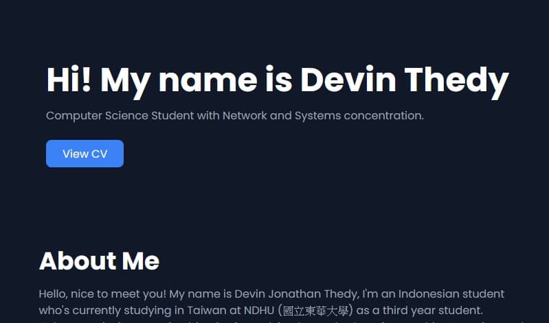 Personal Website Screenshot